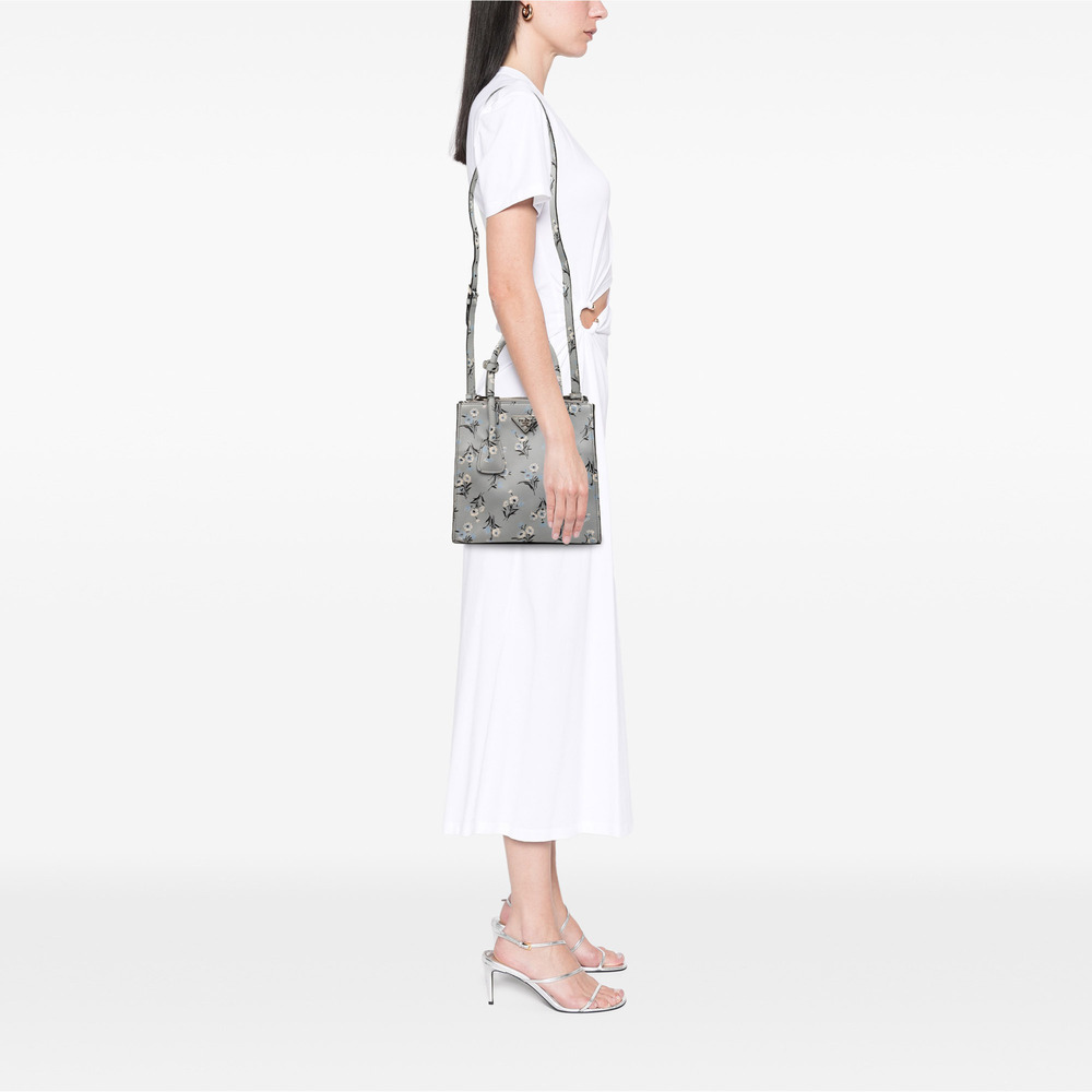 Pre-Loved Prada Saffiano Floral Print Twin Pocket Satchel - Picture 6 of 7